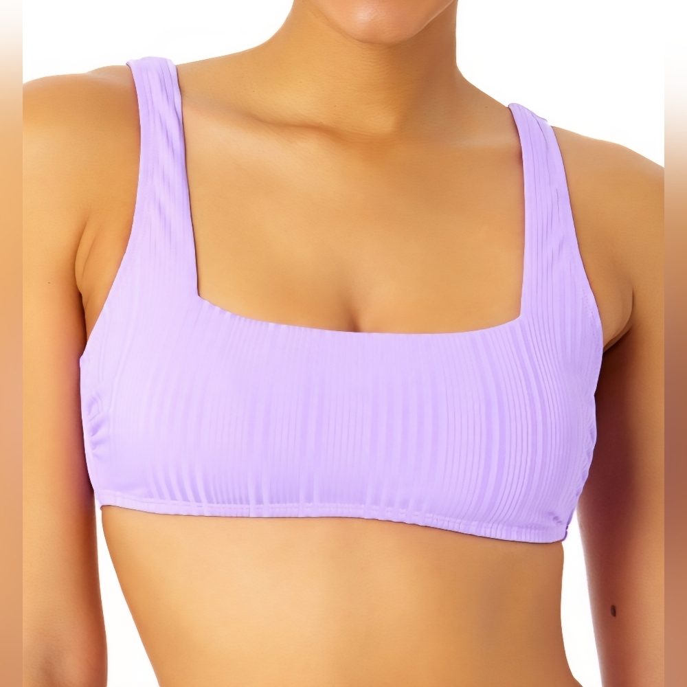 Salt & Cove Juniors' Ribbed Square- Neck Bikini Top, Purple, Xsmall, M, XL